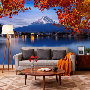 Papel Tapiz Moderno Impermeable de Tela de Seda con Diseño de Restaurante Japonés de Sushi, <span class=keywords><strong>Mural</strong></span> de Paisaje Natural <span class=keywords><strong>del</strong></span> Monte Fuji y el <span class=keywords><strong>Lago</strong></span> Kawaguchiko, Fácil de Instalar - Product Image 1