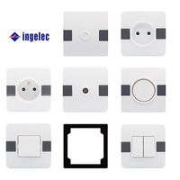 Ingelec ABS 10A interrupteur tactile prise simple/deux gangs double contrôle panneau mural IP20 pour Smartlife App ménage