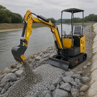 Mini-excavatrice HZ-12, moteur Briggs & Stratton 15 ch, petite pelle de 1,2 tonne, profondeur de 1,6 m, excavatrice sur chenilles pour travaux de construction civile