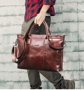 Túi xách laptop nam da thật chống nước cổ điển, đựng được iPad 14 inch, có dây đeo vai và đệm - Product Image 6