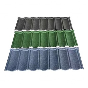 Tuile de toiture en acier Galvalume à bas prix, 0,35 mm, 0,45 mm, tuile de toiture métallique revêtue de pierre colorée, prix compétitif - Product Image 1