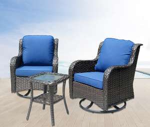 Conjunto de Sofá de Jardín Desmontable Personalizado de Mimbre Sintético PE de 3 Plazas con Secciones Modulares, Cojines Suaves y Estructura Exterior Resistente - Product Image 6