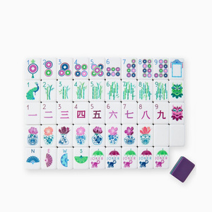 Wholesale 4 Layers Purple Modern Luxury Art Classic Mahjong Acrylic American Mah Jong Tiles For Indoor <b>Entertainment</b> - Product Image 3
