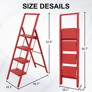Ergonomic 4-Step Folding Ladder <b>Stool</b> Wide Anti-Slip Sturdy Household Use Step <b>Stool</b> for Staircase - Product Image 4