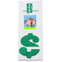 Marque-page en forme de dollar personnalisé avec logo, planteable, pour la prospérité et la richesse, cadeau promotionnel écologique