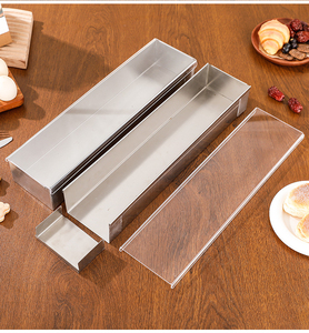 Moule rectangulaire élégant en acier inoxydable pour Tiramisu avec design fixe pour des bords nettes sur les tranches de gâteau <span class=keywords><strong>au</strong></span> <span class=keywords><strong>fromage</strong></span> - Product Image 5