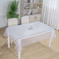 Nappe en vinyle gaufré 3D transparente RNPT, imperméable, en PVC, anti-huile, résistante aux rayures, protection pour table à manger