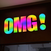 Lettres programmables multicolores changeantes, lettres 3D RGB personnalisées, enseigne LED pour entreprise avec télécommande pour enseigne commerciale