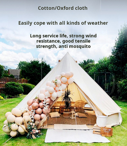 Tenda Yurta di <span class=keywords><strong>lusso</strong></span> all'aperto singola singola doppia tela impermeabile per Homestay campeggio scenico fattoria campana tenda 3m 4m - Product Image 4