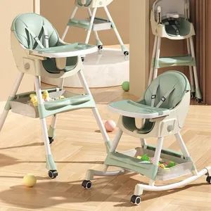 2023 chaise de salle à manger pliable pour bébé chaise berçante multifonctionnelle assise et couchée pour bébé de 0 à 6 ans