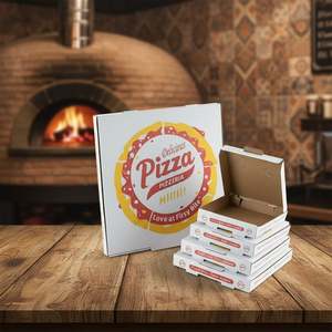 Cajas de Pizza Blancas de 16 y 8 Pulgadas, Cuadradas, de Cartón para Alimentos, para Entrega a Domicilio - Product Image 4