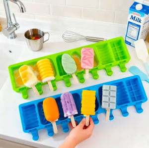 Moule à glace en silicone à 8 cavités en forme de fruits et d'animaux, facile à démouler, pour la fabrication de bâtonnets glacés faits maison de qualité alimentaire - Product Image 4