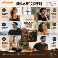Café de Shilajit Pur en Vrac Marque Blanche Certifié BPF Poudre Antioxydante Produits de Beauté Options de Saveurs Personnalisées