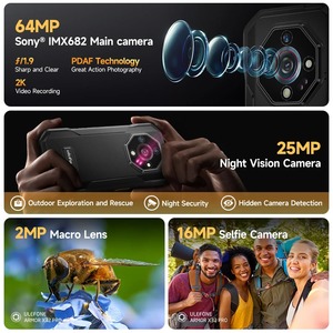 เกราะ X32โปร5G โทรศัพท์ที่ทนทานแอนดรอยด์กันน้ำสมาร์ทโฟนสูงสุด16GB RAM 256GB รอม5.65นิ้ว dimensity 6300 NFC - Product Image 3