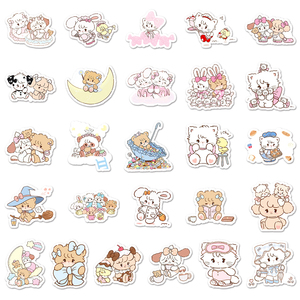 56 pièces en gros, autocollants mignons et kawaii imperméables, imprimés avec soin, sur le thème <span class=keywords><strong>Mikko</strong></span>, pour la papeterie et les étagères de livres - Product Image 3
