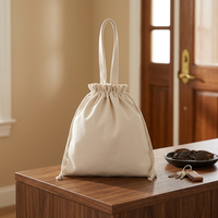 Sac fourre-tout en toile de coton écologique et recyclable, petit format, avec poignées en corde, imprimé personnalisé avec motif de lettres, idéal comme cadeau