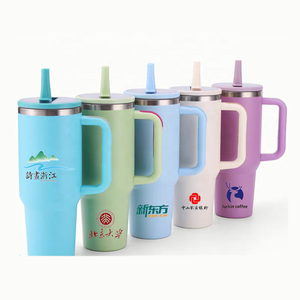 Gobelet <span class=keywords><strong>isotherme</strong></span> à double paroi en acier inoxydable personnalisé de 40 oz, 32 oz, 14 oz avec paille, <span class=keywords><strong>mug</strong></span> à café de voyage avec couvercle, anti-fuite, sans BPA - Product Image 1