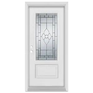 Modern Design Entrance French Fiberglass Exterior Single Door Luxury Interior And Exterior Security Doors