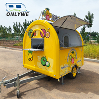 ONLYWE Remolques Food Truck Mini camion de tacos à café mobile Petit camion portable à hot-dogs BBQ à la dinde et remorques de nourriture