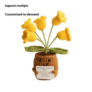 Offre Spéciale personnalisé mignon fil tissé à la main Crochet tournesol plante en pot bureau décor à la maison cadeau pour toutes les Occasions - Product Image 5