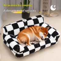 Lit pour animaux de compagnie de luxe pour chats et chiens de taille moyenne à grande, avec housse amovible et lavable, mousse à mémoire de forme, durable, anti-griffures, design de matelas de canapé portable