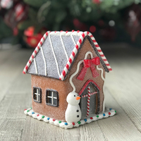 Maison en pain d'épices en pâte à modeler personnalisée, Décoration de cheminée de Noël, Présentoir de maison de vacances en gros