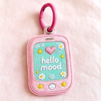 Hoge Kwaliteit Custom Borduurwerk Sleutelhanger Roze Dessert Custom Geborduurde Sleutelhangers Schattige Cartoon Persoonlijke Geschenken Promotie