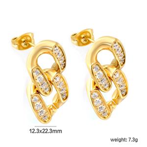 Nuevos Pendientes de Aro con Colgante de Corazón Hueco de Acero Inoxidable Chapado en Oro de 18K al por Mayor, Pendientes de Zirconia para Mujer, Joyería de Moda - Product Image 3