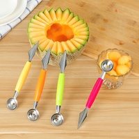 Dubbelzijdig Roestvrijstalen Fruitbal Graven Keuken Gesneden Watermeloen Snijmes Fruit Graven Lepel Ijs Schotel Lepel
