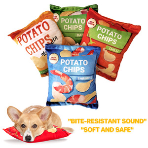Offre Spéciale animaux de compagnie divertissement croustilles oreiller en peluche simulé <span class=keywords><strong>chat</strong></span> pain interactif chien jouet à mâcher chien jouets grinçants avec son - Product Image 2