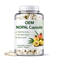 Capsules de Nopal en marque privée OEM, 90 unités, 1350 mg, avec supplément alimentaire de cactus figue de Barbarie