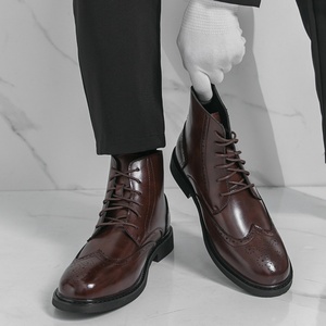 Bottes Homme Grande Taille 46 Mi-Mollet à Bout Pointu en PU avec Semelle Extérieure en Caoutchouc, Nouvelle Collection Automne, Style Britannique, pour le Commerce Transfrontalier - Product Image 4