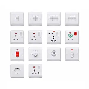 UK Standard Wall Switch Socket 1/2/3/4 Gang 1 Way Light Water Heater Switch On / Off With LED Indicator