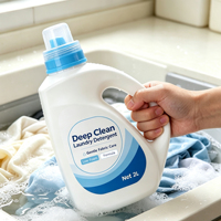 Bouteille vide en PEHD de 2000 ml (67 oz) pour lessive, rechargeable, avec bouchon à vis, pour emballage d'assouplissant textile