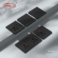 Interruptores de pared eléctricos negros mate estándar del Reino Unido al por mayor de alta calidad, enchufes, fabricación de enchufes USB tipo C