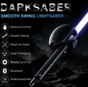 LGTsaber <span class=keywords><strong>Darksaber</strong></span> Económico, Sable de Luz Baselit RGB con Movimiento Suave Force FX para Cosplay y Duelos - Product Image 2