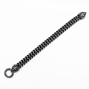Yunnique – Bracelet croix en acier titane pour hommes, style européen et américain, tendance, Punk rétro, chaîne noire, bijoux, cadeau - Product Image 2