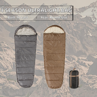 Saco de Dormir Tipo Momia Ultraligero de Poliéster para las 4 Estaciones, Ecológico, Resistente al Viento, con Fibra Hueca, Impermeable, para Clima Frío