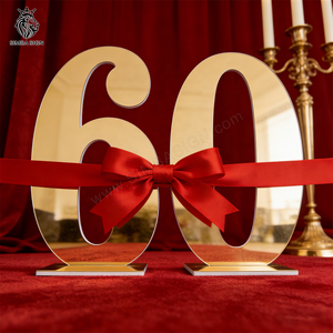 Decorazioni per Feste: Numeri in Acrilico Oro e Argento a Specchio da 3ft e 4ft, Numero 50 per Decorazioni di Compleanno 50°, 40°, 60°, 30° - Product Image 4