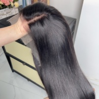 Perruque de cheveux humains vietnamiens de haute qualité, lisses et raides, 30 pouces, pré-épilée, HD 13x4, en dentelle frontale vierge naturelle