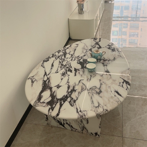 Modern fransız oturma odası ev küçük ev mermer yüksek kaliteli Minimalist şekilli sehpa mermer - Product Image 3