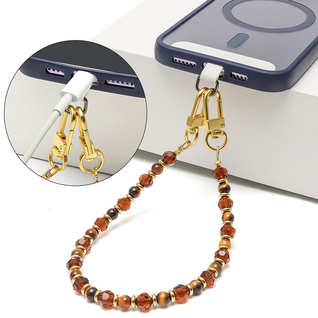 Wholesale New Arrival Custom Colorful Pearl Beaded Phone Lanyard Wrist Keychain Phone Strap