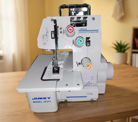 Machine à coudre JK 257 Mini domestique à 3 fils avec point de recouvrement, nouveau matériau ABS, moteur intégré, mécanisme d'alimentation manuel, pour vêtements
