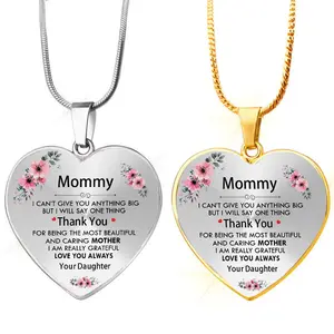 tarnish free stainless steel gold plated Mom Dad to my daughter love you necklace