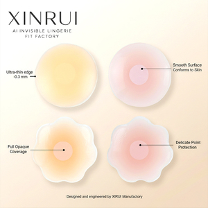 Couvre-mamelons en silicone ultra fins et invisibles, réutilisables, auto-adhésifs, anti-transpiration, anti-frottement, coussinets pour les seins pour femmes - Product Image 6