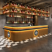 Comptoir de Bar à Vin en Pierre Acrylique en Forme de L Personnalisé, Discothèque de Restaurant, Lumineux, Commercial, LED, Design à Vendre