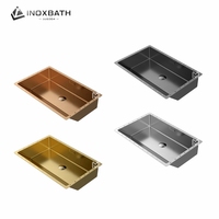 Lavabo sous plan de luxe au design moderne, doré, intégré pour collections de meubles-lavabos européens