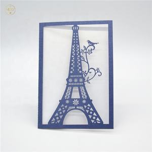 การ์ดเชิญงานฉลองครบรอบแต่งงานลายหอไอเฟลแบบตัดด้วยเลเซอร์ - Product Image 3