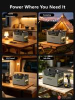 Centrale Électrique Portable OEM 600W-800W 480Wh, Générateur Solaire à Onde Sinusoïdale Pure pour Camping, VR, Extérieur et Sauvegarde d'Urgence à Domicile