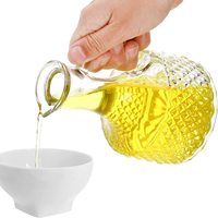 Bouteille distributeur d'huile d'olive en verre avec poignée et bouchon en liège pour la cuisine, vente en gros, 4 pièces